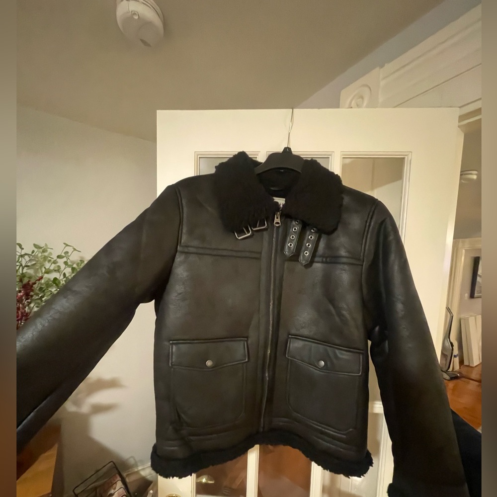 Levi’s Faux Leather/Sherpa Moto Coat